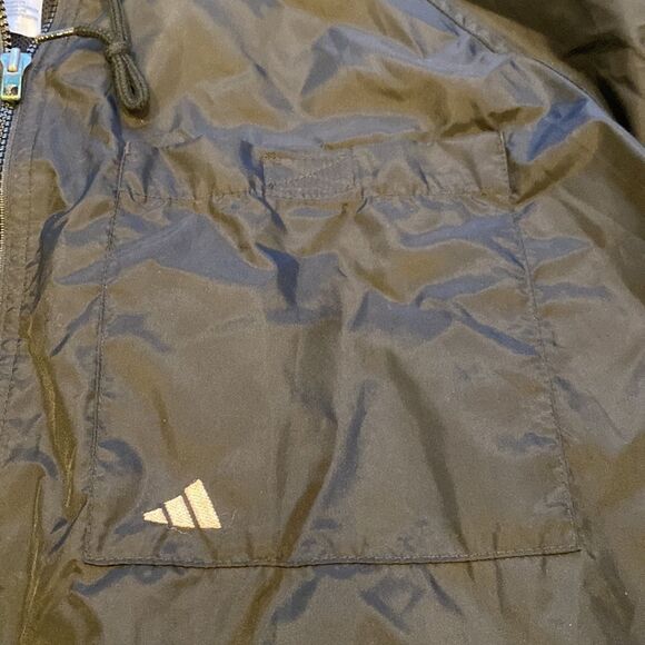 VTG Adidas Windbreaker Jacket size XL 3 stripes on sleeve big spell out on  back - Picture 3 of 12